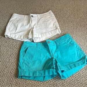 Aeropostale Women's White and Turquoise Shorts Set of 2 Size 4